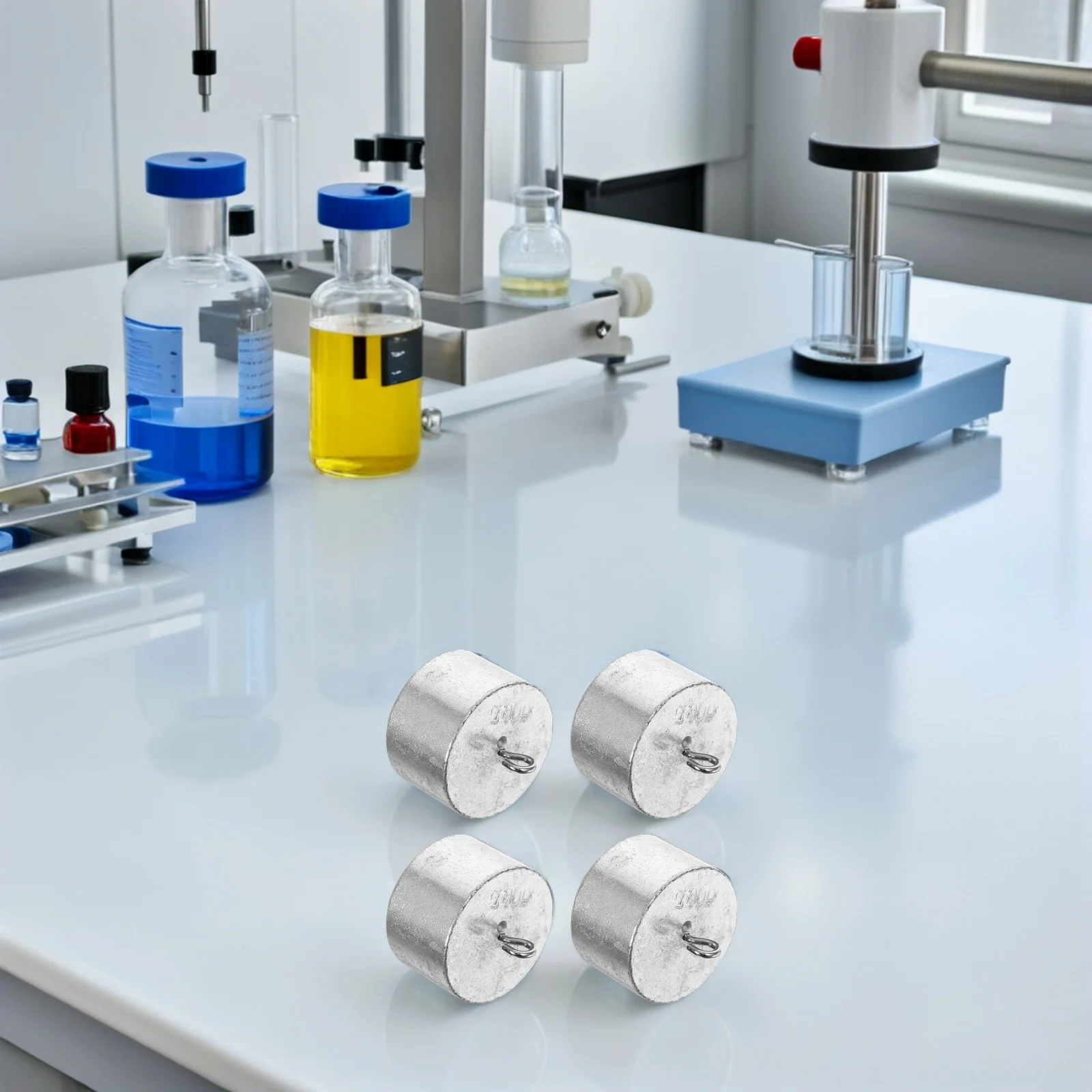 

4Pcs Calibration Weights Hooked Iron Set High Precision for Lab Experiments Physics Education Scientific Measurement Scale