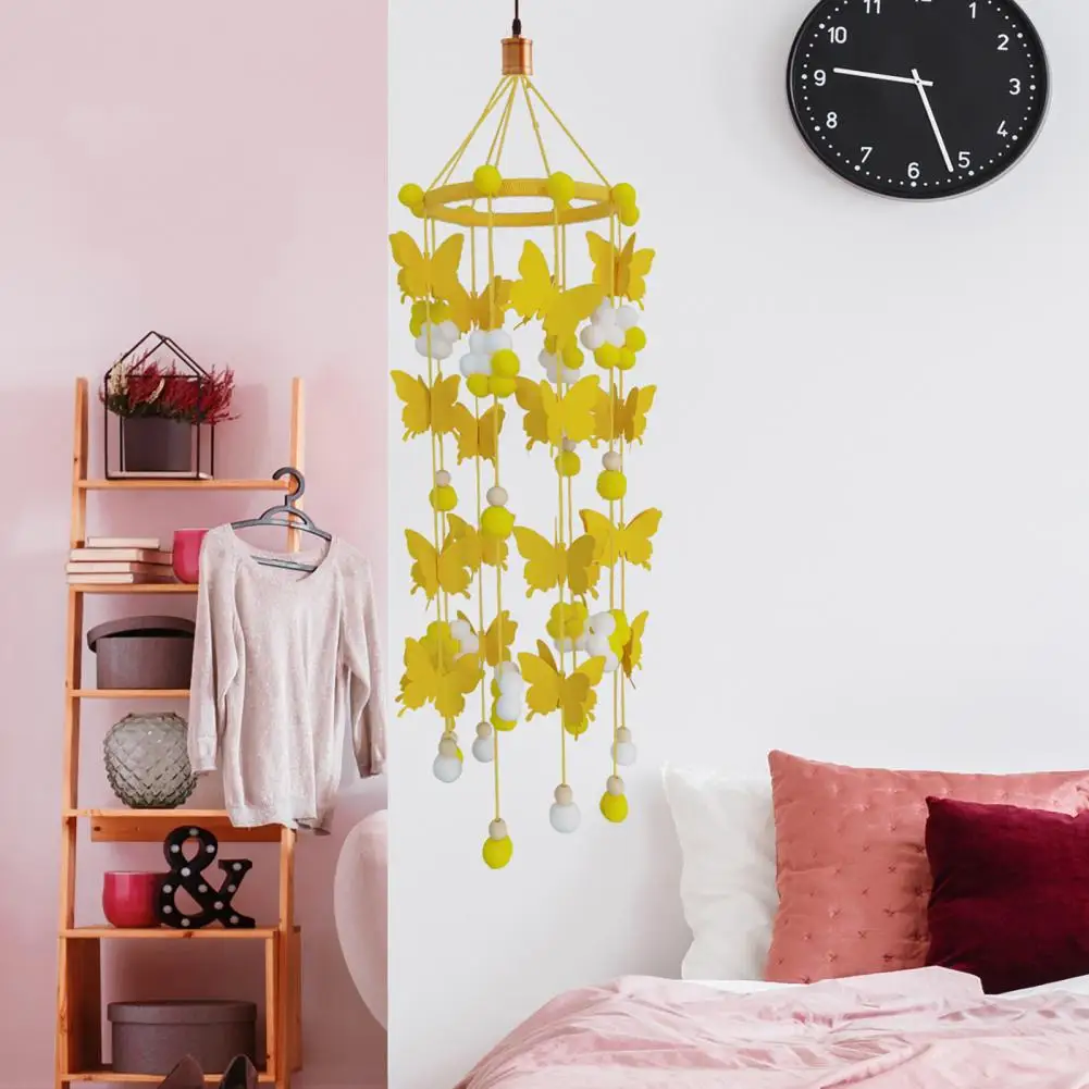 Butterfly Hanging Decoration Hanging Crib Decoration Handmade Butterfly Pompom Hanging Decoration for Baby Crib Mobile for Home