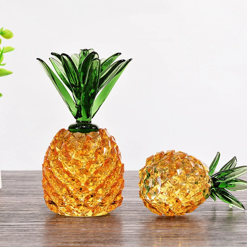 

1Pcs Yellow Crystal Pineapple Ornament Birthday Supply Home Decor Desktop Craft Pineapple Ornament Showcase Decor