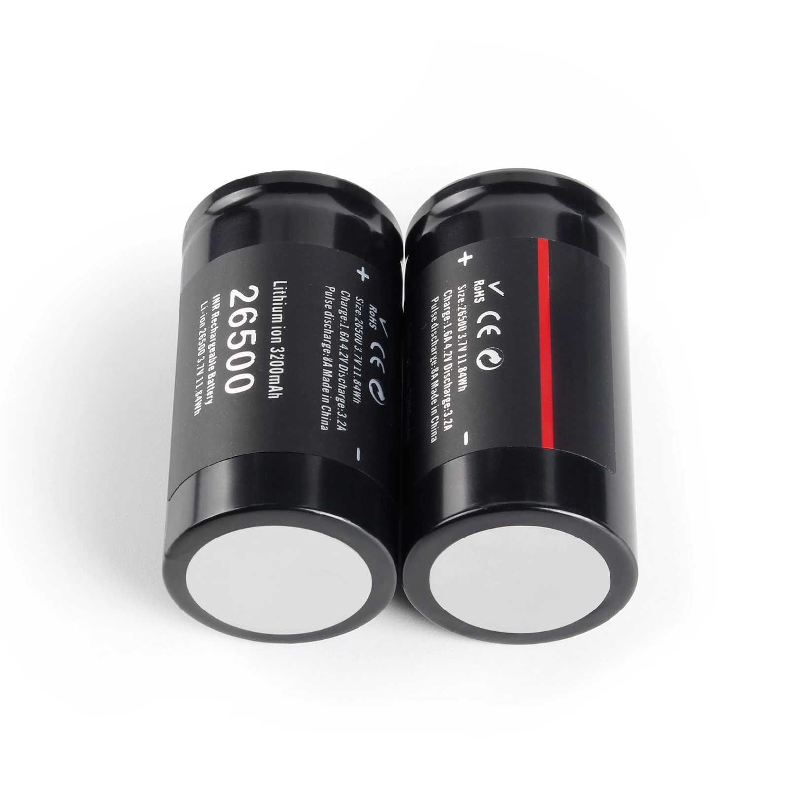 2pcs Lithium-ion Rechargeable Battery 26500 3.7V 3200mAh