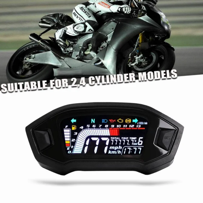 

VA Anti-lock Braking System Motorcycle Instrument Speed Track Motorcycle Parts LCD Digital Odometer Speedometer Instrument