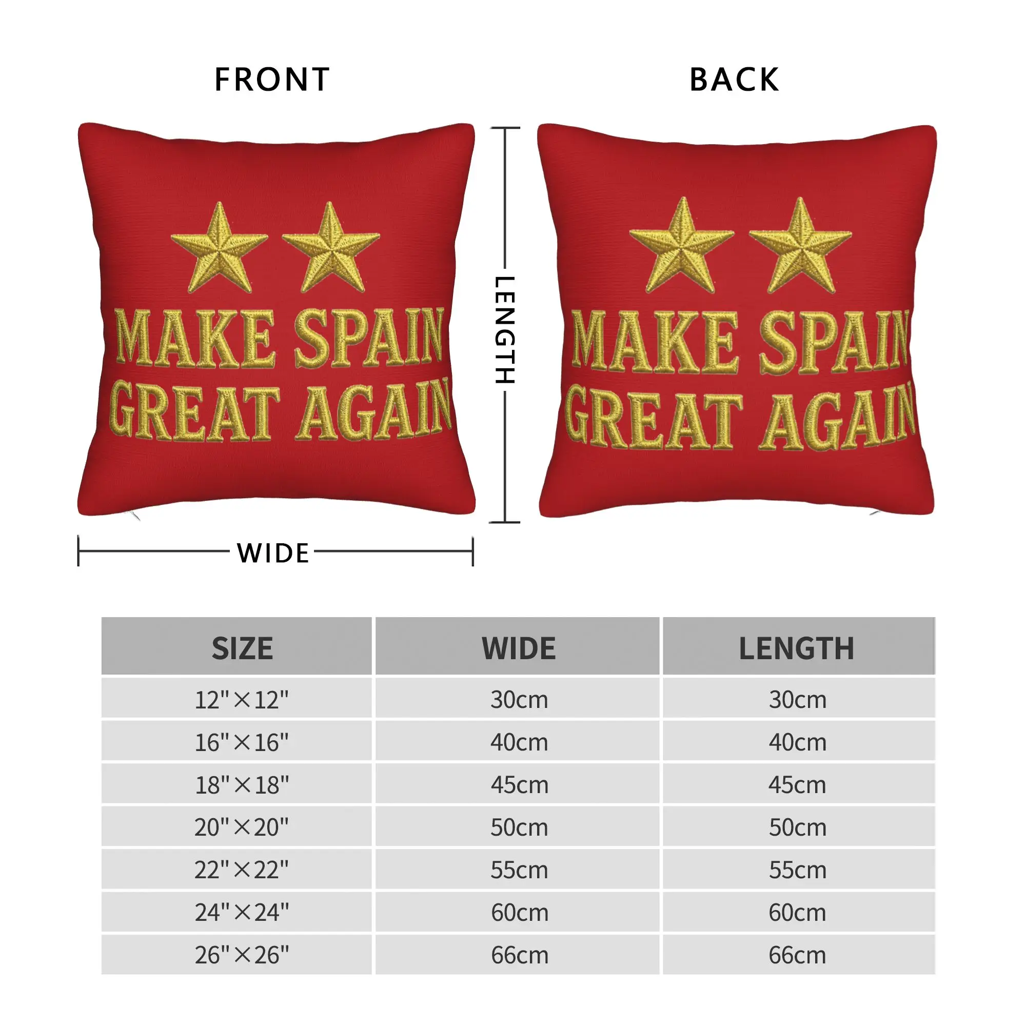MAKE SPAIN GREAT AGAIN TWO STARS Pillowcase Polyester Cushion Cover Decoration  Throw Pillow Case Cover Home Wholesale 45X45cm