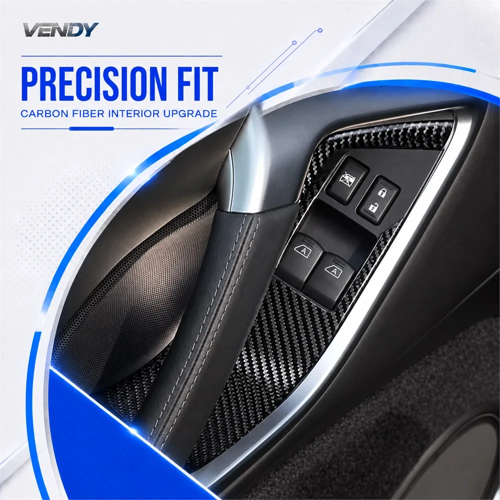 Real Carbon Fiber For Nissan GTR R35 2008-2016 Window Switch Outer Frame Panel Cover Trim Modified Parts Accessories