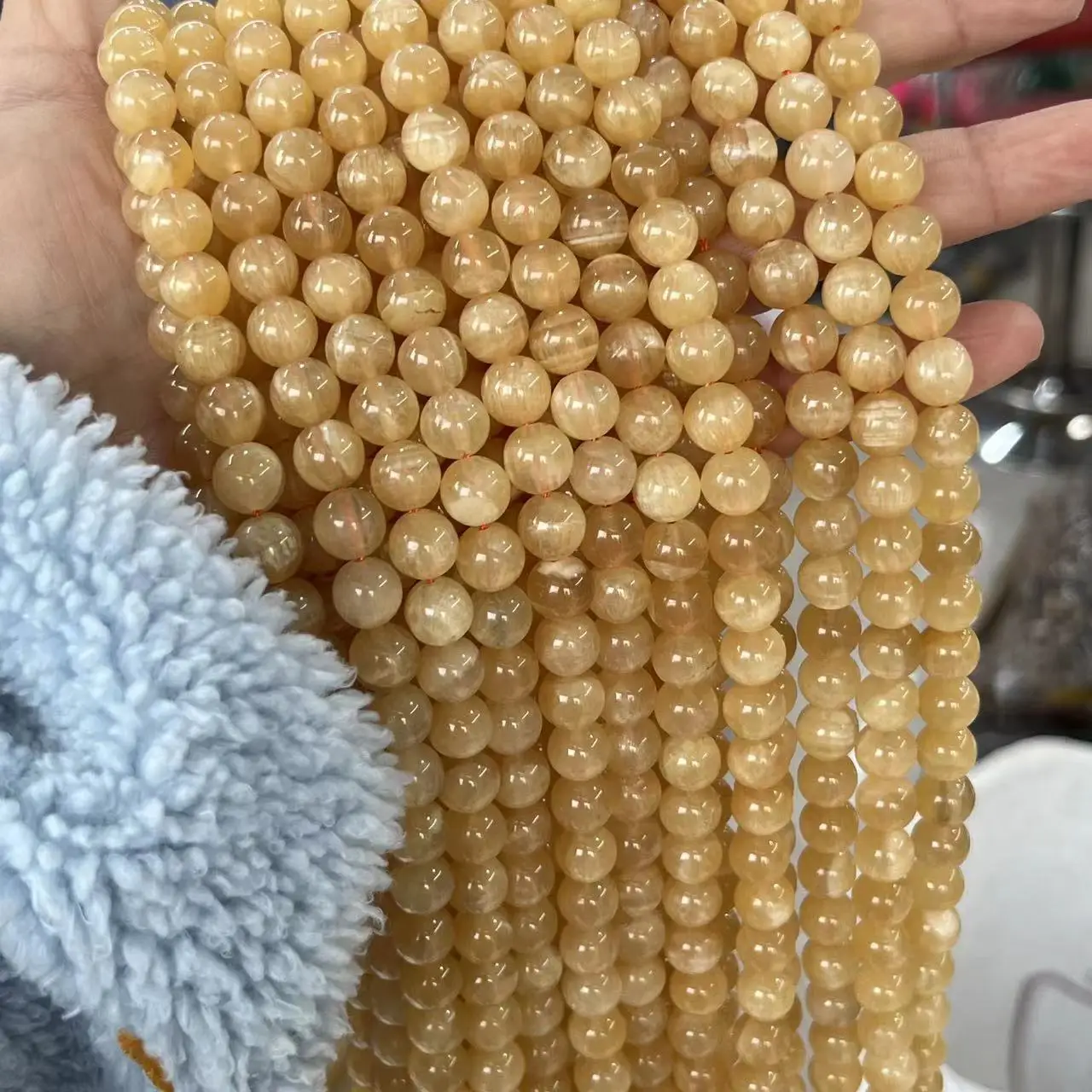 8mm 10mm Genuine Natural Yellow Calcite Stone Beads For Jewelry Making DIY Bracelet Necklace Accessories Strand 15''