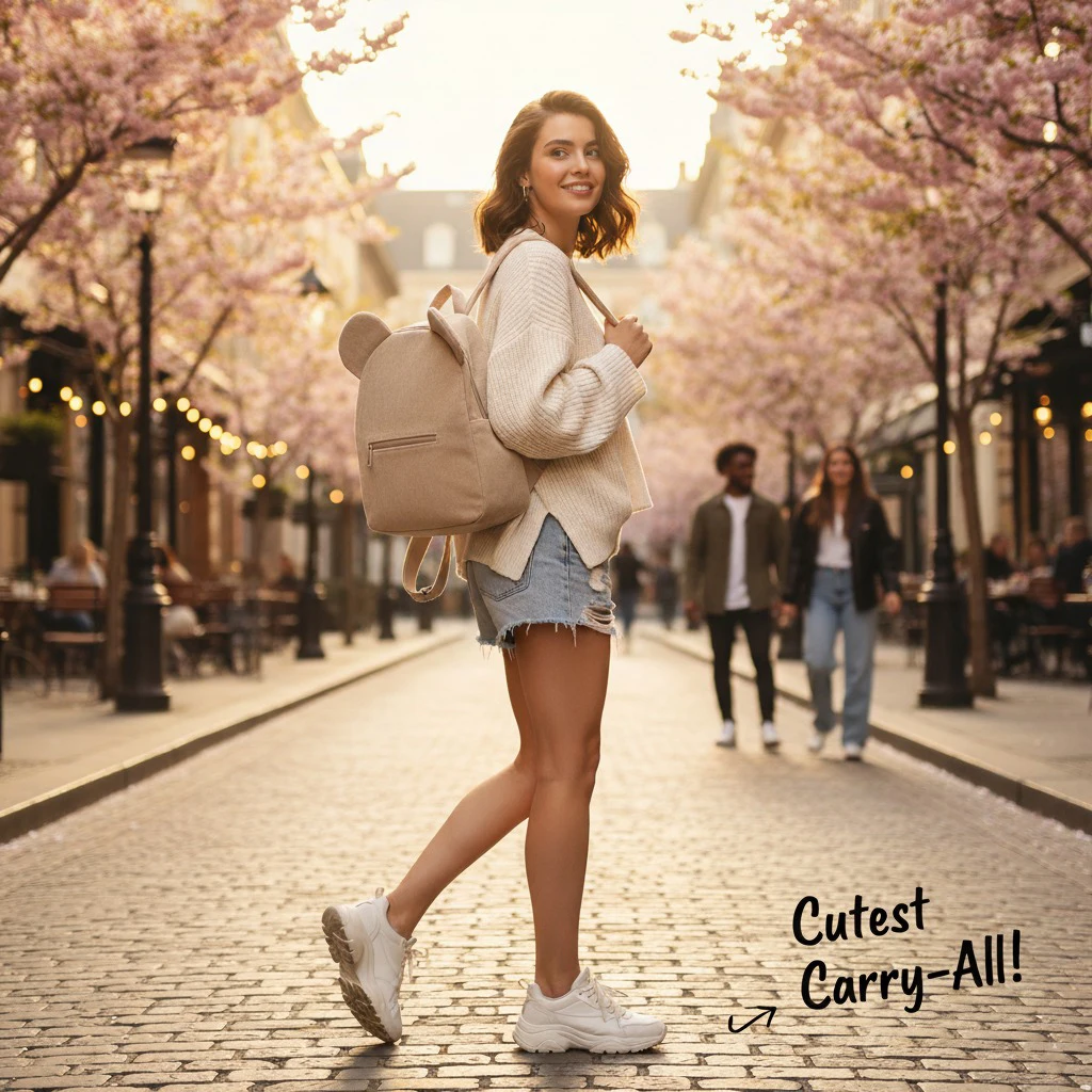 

Corduroy Teddy Bear Kids Bag Child Gifts Popular Cartoon Fashion Children's Backpack Fashionable Leisure Small Bear Ear Backpack