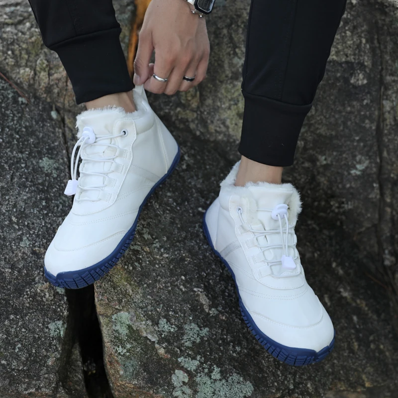 

Winter Warm Women's Boots Plush Insole Unisex Snow Boots Non-slip Women Hiking Shoes Waterproof Walking Shoes 37-46 Solid Tennis