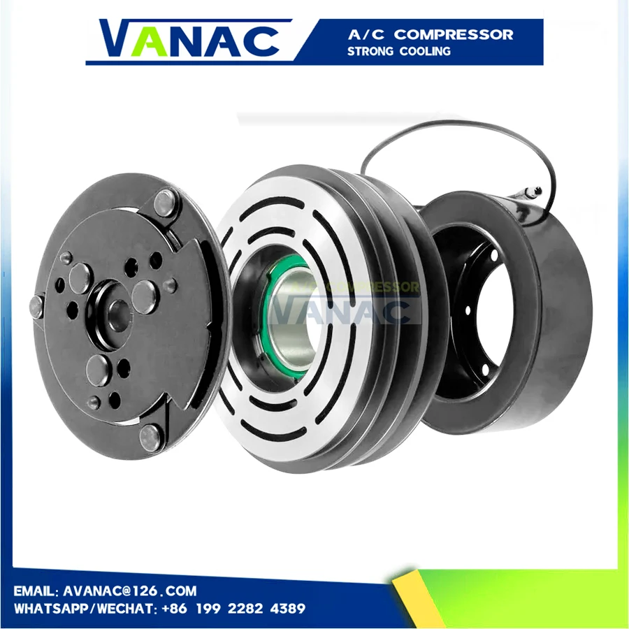 Air Conditoning Compressor Magnetic Electromagnetic Pulley Clutch Kit 2PK PV10 For SANDEN 5H14 SD5H14 508