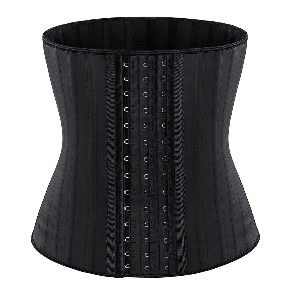 Women Underbust Latex Sport Girdle 25 Steel Bones Slimming Corset Front 29.5CM Workout Shaper Waist Trainer