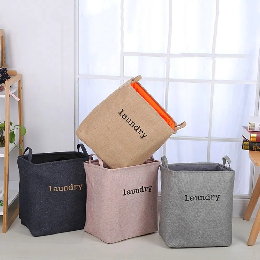 Storage Crate EVA Foldable Jute Storage Basket Portable Jute Bag For Home Stationery Sundries Toys Organizer Laundry Basket