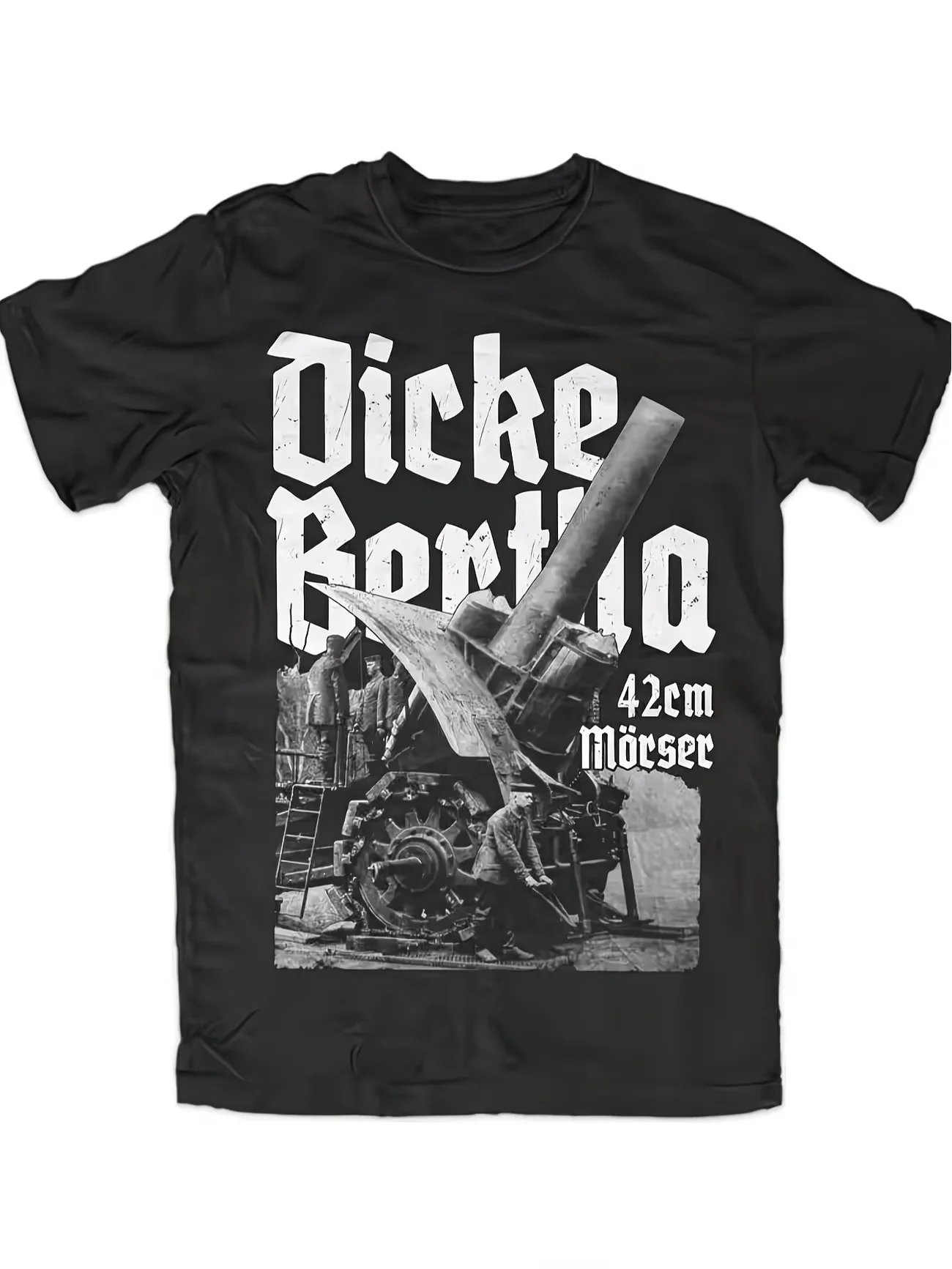 Funny Men'S Vintage Bertha-Kanone Graphic Historical Battlefield Design Graphic T Shirt Tee Women Summer Novelty Oversized Top