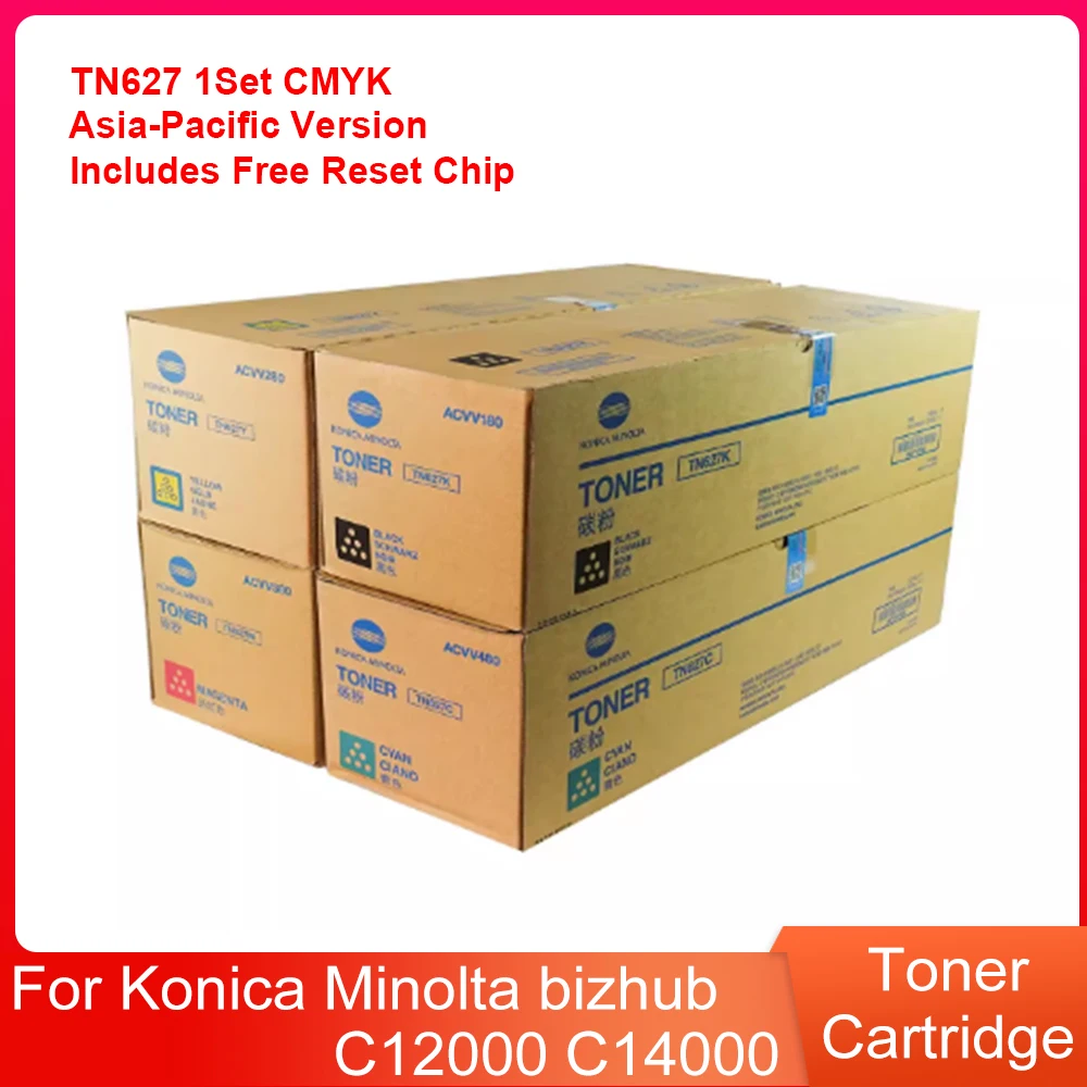 

4X Original Toner Cartridges Set for Konica Minolta bizhub C12000 C14000 Include Free Reset Chips