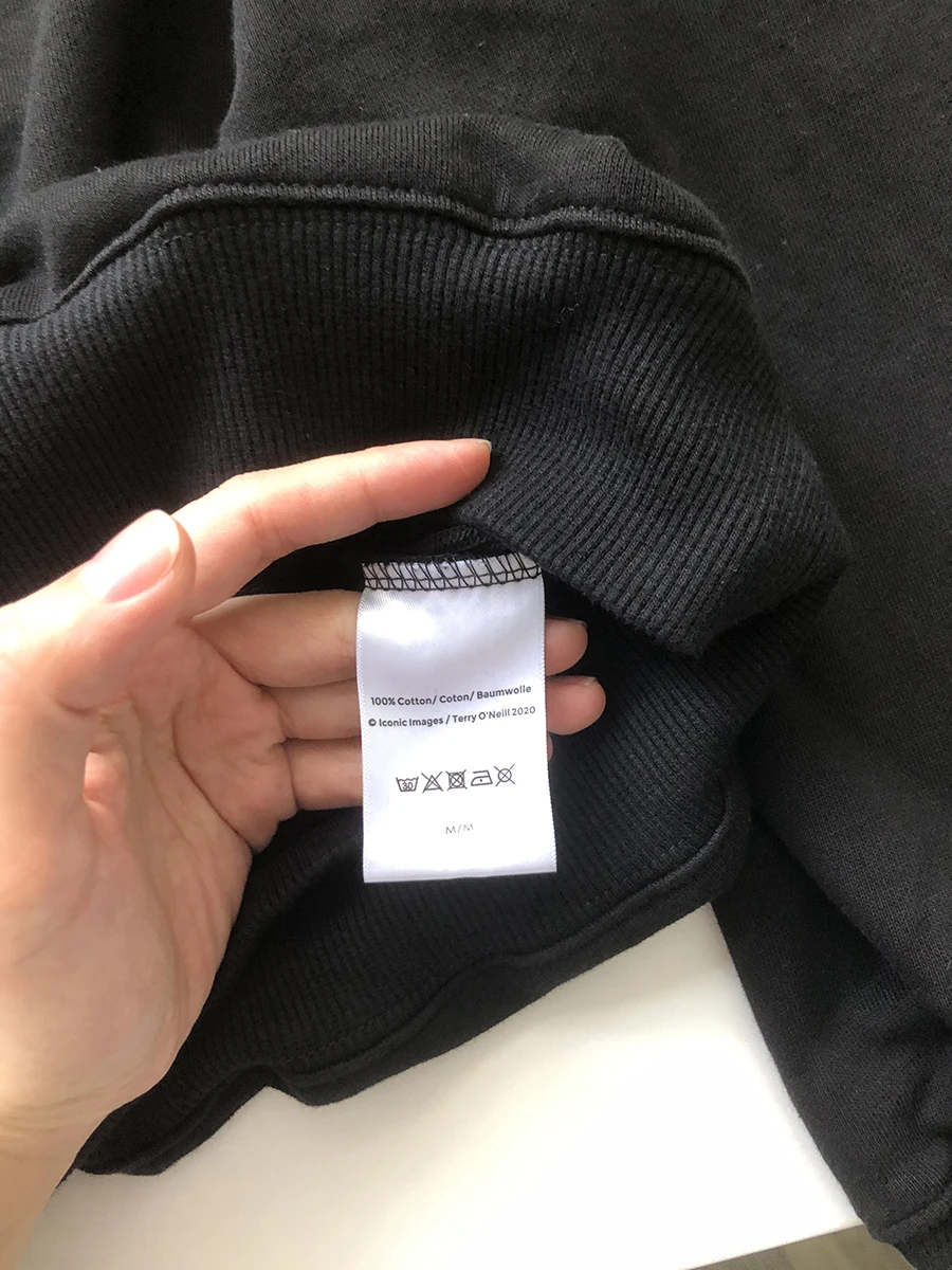 2024 nuova lettera ricamata felpa nera donna O collo manica lunga Pullover top autunno inverno Streetwear felpe moda