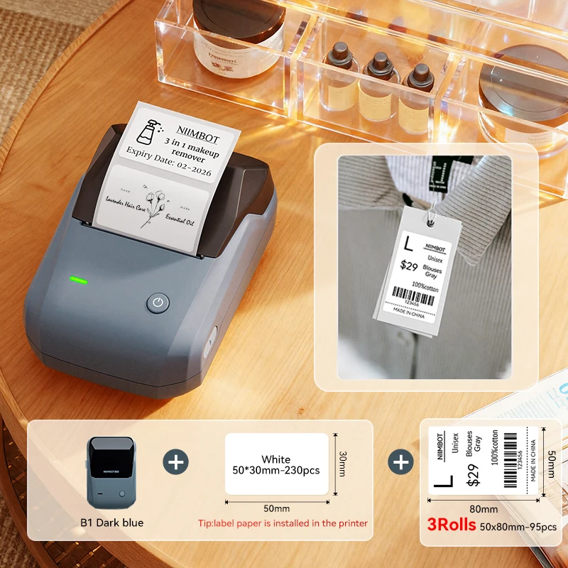 NIIMBOT B1 draagbare thermische printer met tapes 2-inch zelfklevende labelprinter Mini Bluetooth Sticker Maker Ondersteuning smartphones PC