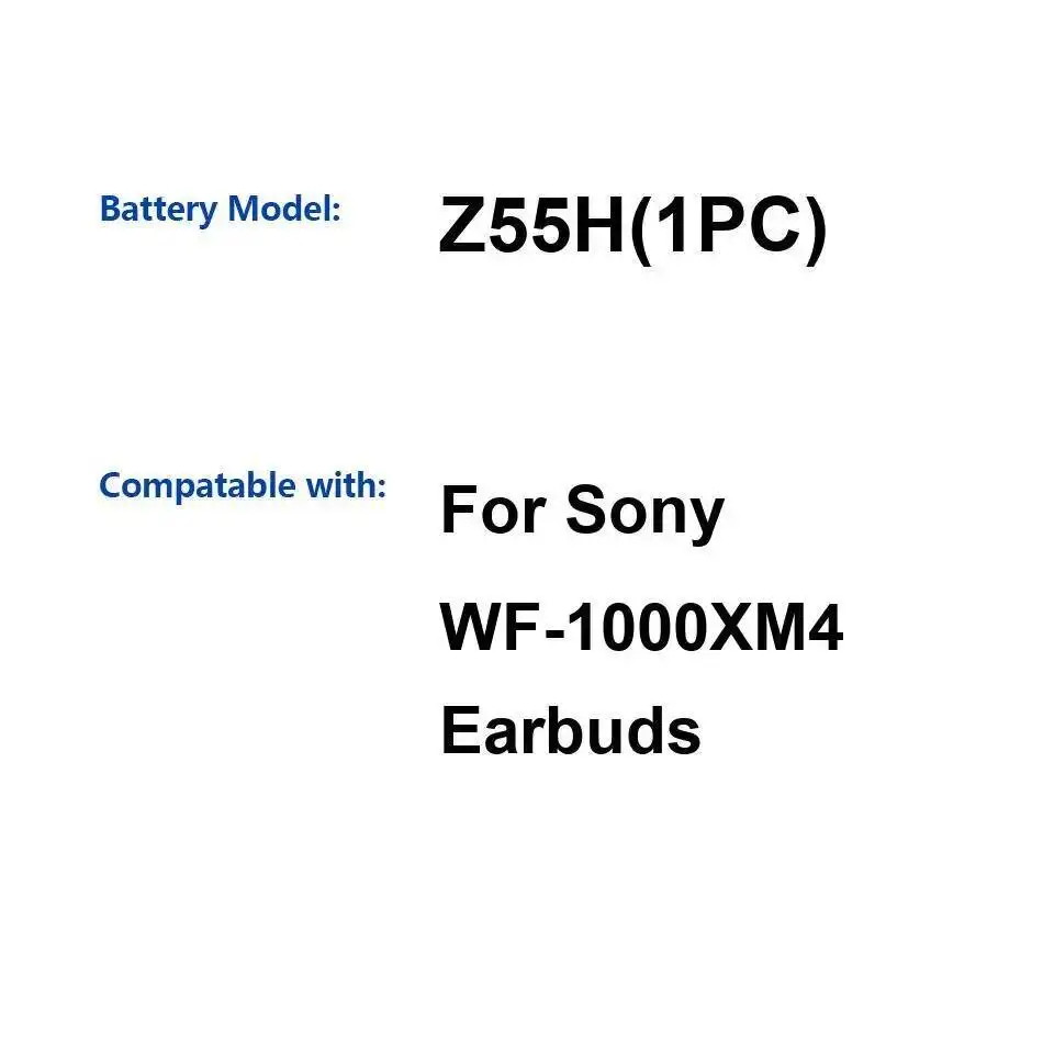 Для Sony WF-1000XM4 гарнитура Z55H 1 шт. стабильный аккумулятор для беспроводных наушников емкостью 75 мАч Для Sony WF-1000XM4 гарнитура Z55H 1 шт. стабильный аккумулятор для беспроводных наушников емкостью 75 мАч