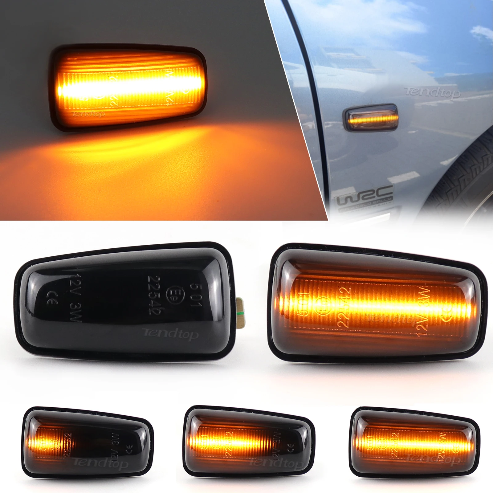 Sequential Blinker Dynamic Flashing LED Turn Signal Side Marker Lights For Peugeot 306 106 406 806 Expert Partner Citroen Fiat