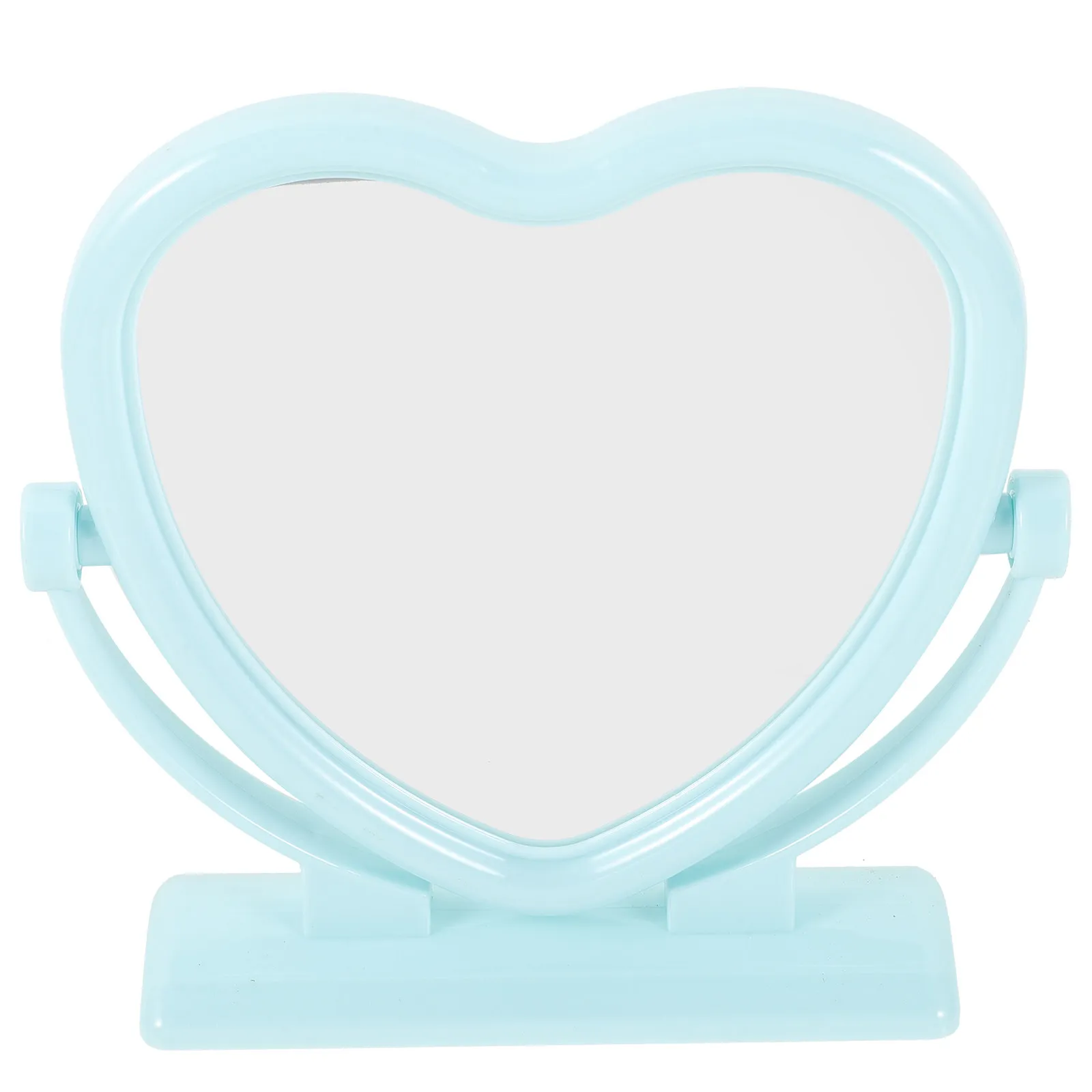 Double Sided Heart Shaped Tabletop Vanity Mirror Sleek Portable Makeup Mirror Rotatable Clear Reflection for Bedroom Dresser