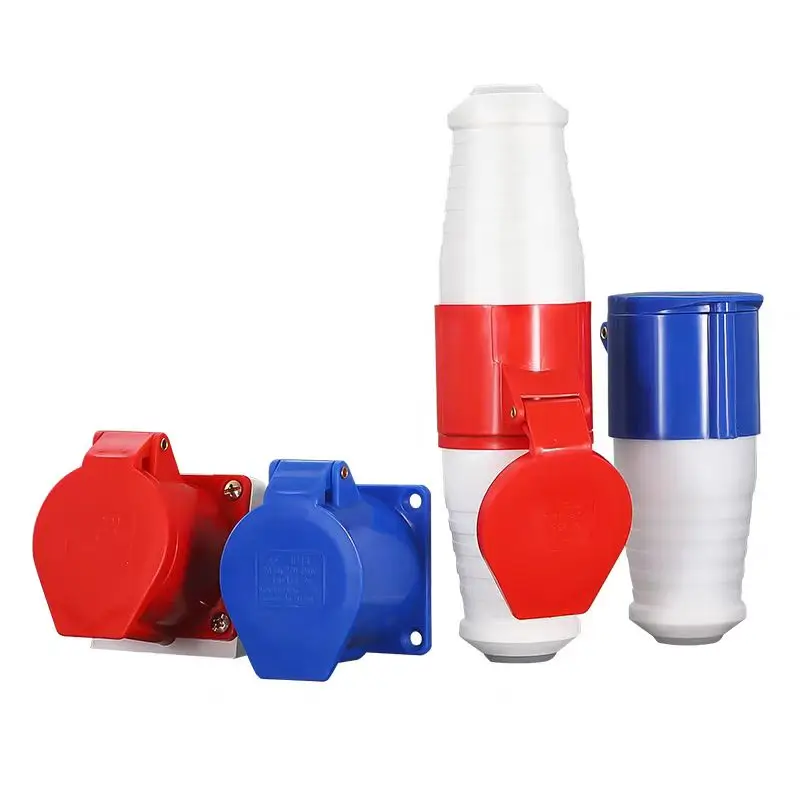 Industrial Plug and Socket 5pin 3core 3P/4P/5P Electrical Connector 16A 32A IP44 Wall Mounted Socket 220V 380V 415V MALE FEMALE