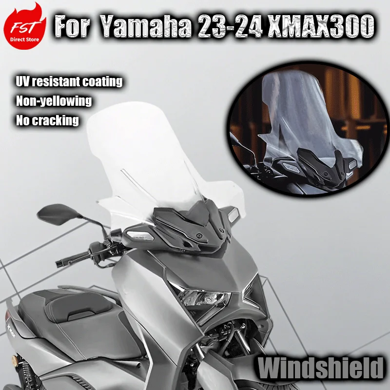For Yamaha 23-24 XMAX300 windshield modification windshield heightening and anti-aging accessories