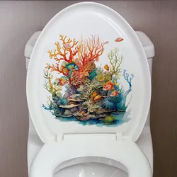 1pc Sea Starfish Shell Toilet Sticker, Bathroom Marine Style Decorative Decal, Bathroom Door Sticker