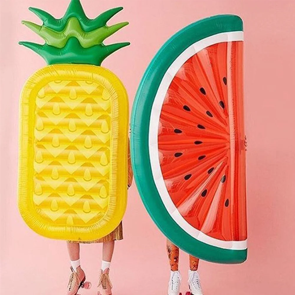 Gigantische opblaasbare zwembadvlotterstoel – watermeloen- en ananasloungemat voor volwassenen |   Zomerstrand- en zwembadfeestplezier
