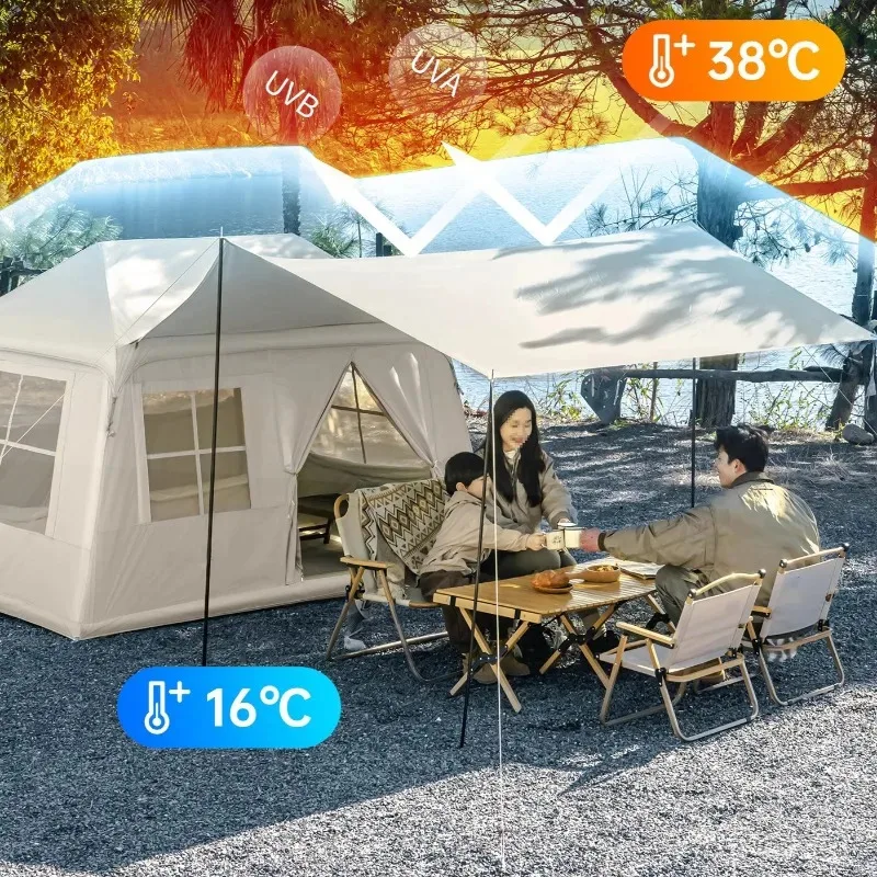 2026 Oxford Cloth Inflatable Camping Tent Rainproof Sun Protection Portable Warm Four-season Outdoor Equipment