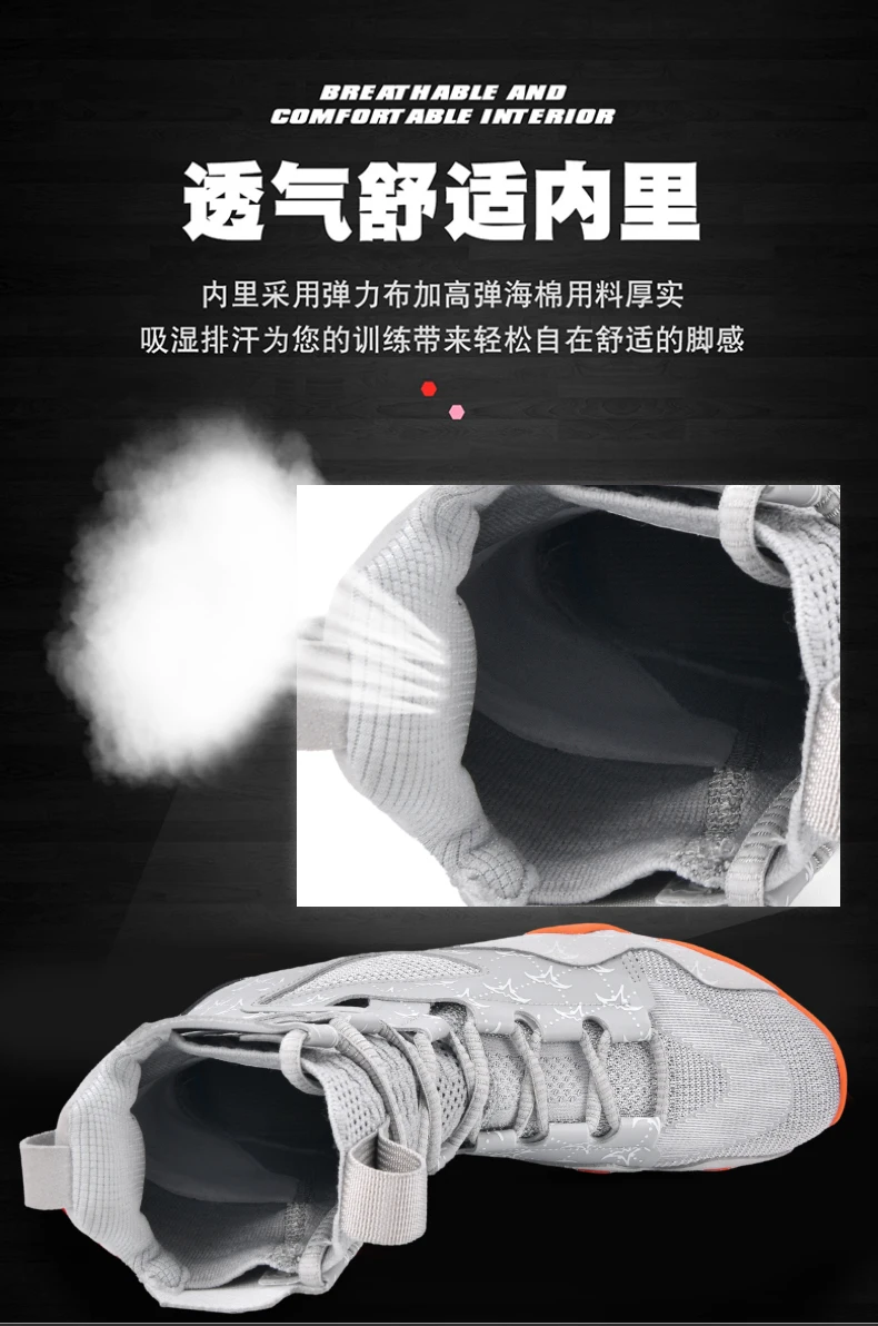 Herren Rutschfeste Boxschuhe Komfortable Kampf- und Ringkampfschuhe Leichtgewichtige Übergrößen High-Top Professionelle Ringerschuhe für Training – Detail 7