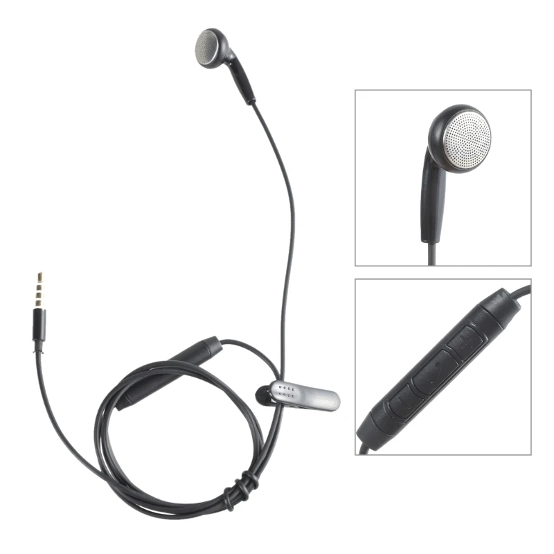 Headset Telepon M17B Mono dengan Mikrofon Peredam Kebisingan Headset Telinga Tunggal untuk PC/Ponsel