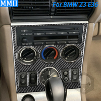 For BMW Z3 E36 1998-2002 Carbon Fiber Central Radio CD AC Control Panel Trim Cover Car Interior Decoration Accessories Sticker