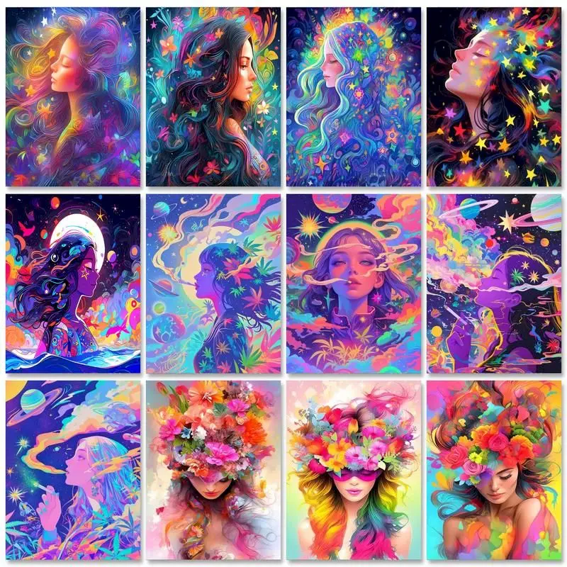 

GATYZTORY Paint By Numbers Woman Pictures For Adults Drawing On Canvas Coloring Drawing By Number Figure Home Decor