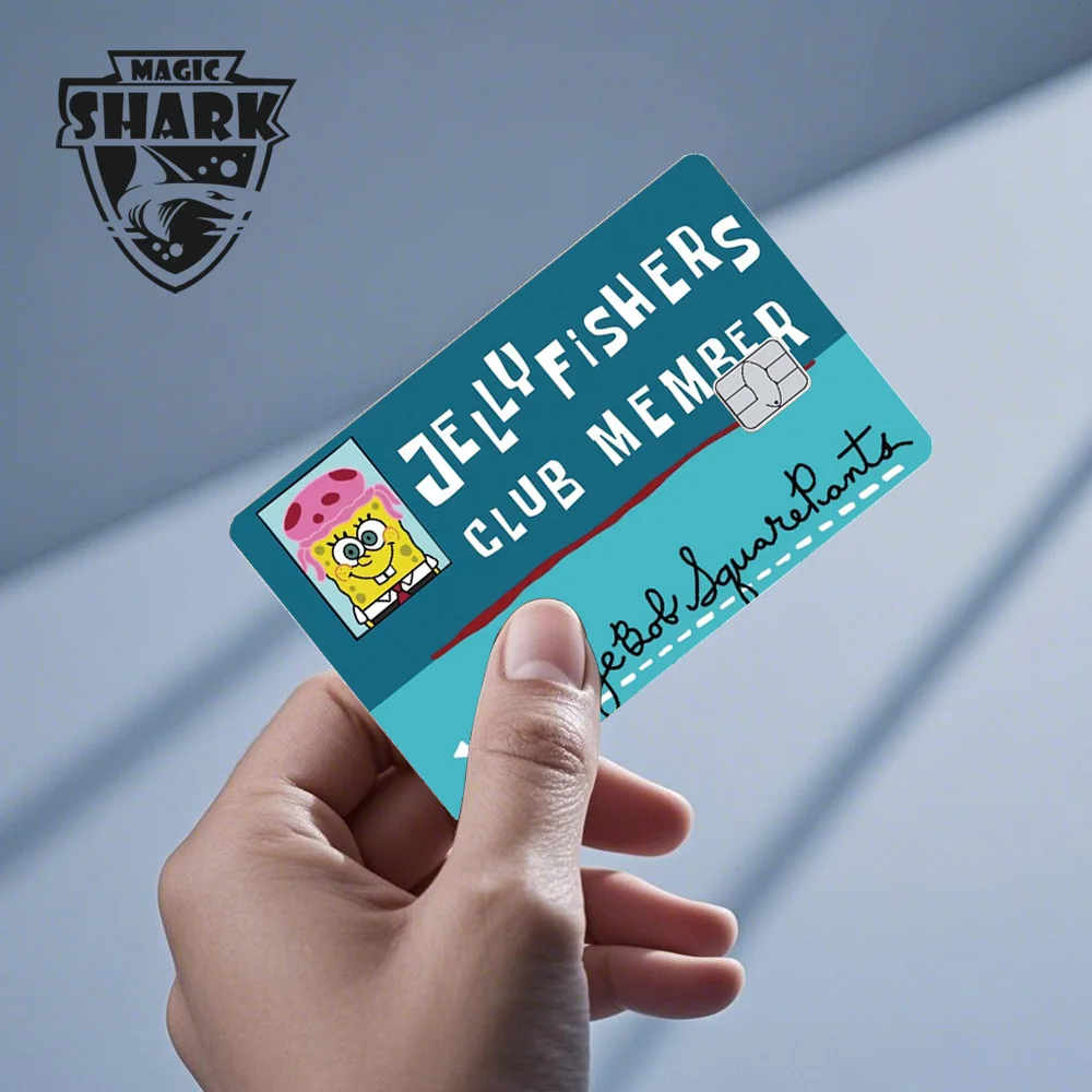 2026 Nieuwe Magic Shark Star Bob Geen Vervagen Cartoon Waterdichte Skin Cover Sticker Film voor Credit Debetkaart Grote Kleine Chip
