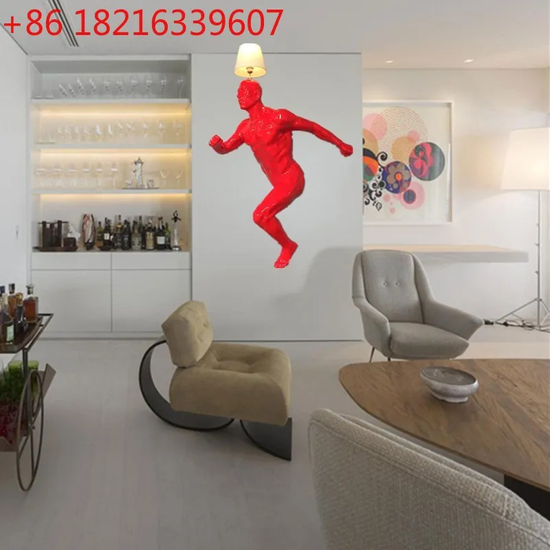 YAO 3D FRP sculpture model installation creative wall figure wall hanging
