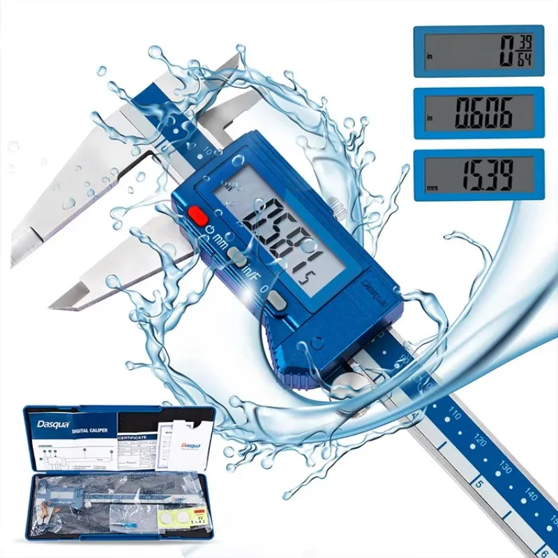 For Waterproof Solid Stainless Steel High Precision Measuring Electronic Digital Calipers 150mm DIN862 Certified 0.01mm