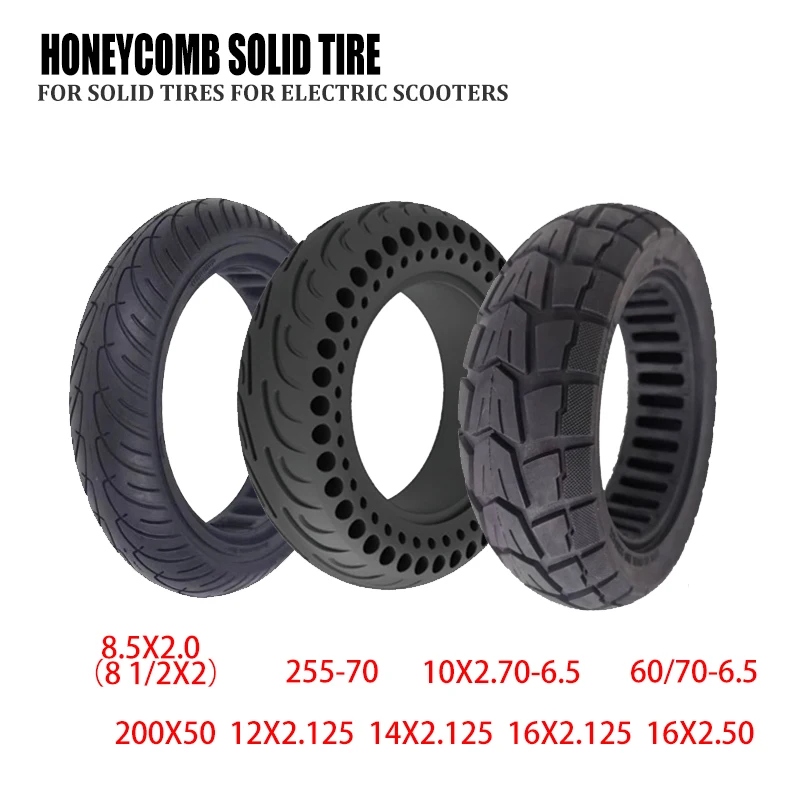 

Electric scooter solid tire 70/65-6.5 10X2.125 14X2.125 16X2.125 8/10 inch explosion-proof 10x2.70-6.5 anti puncture