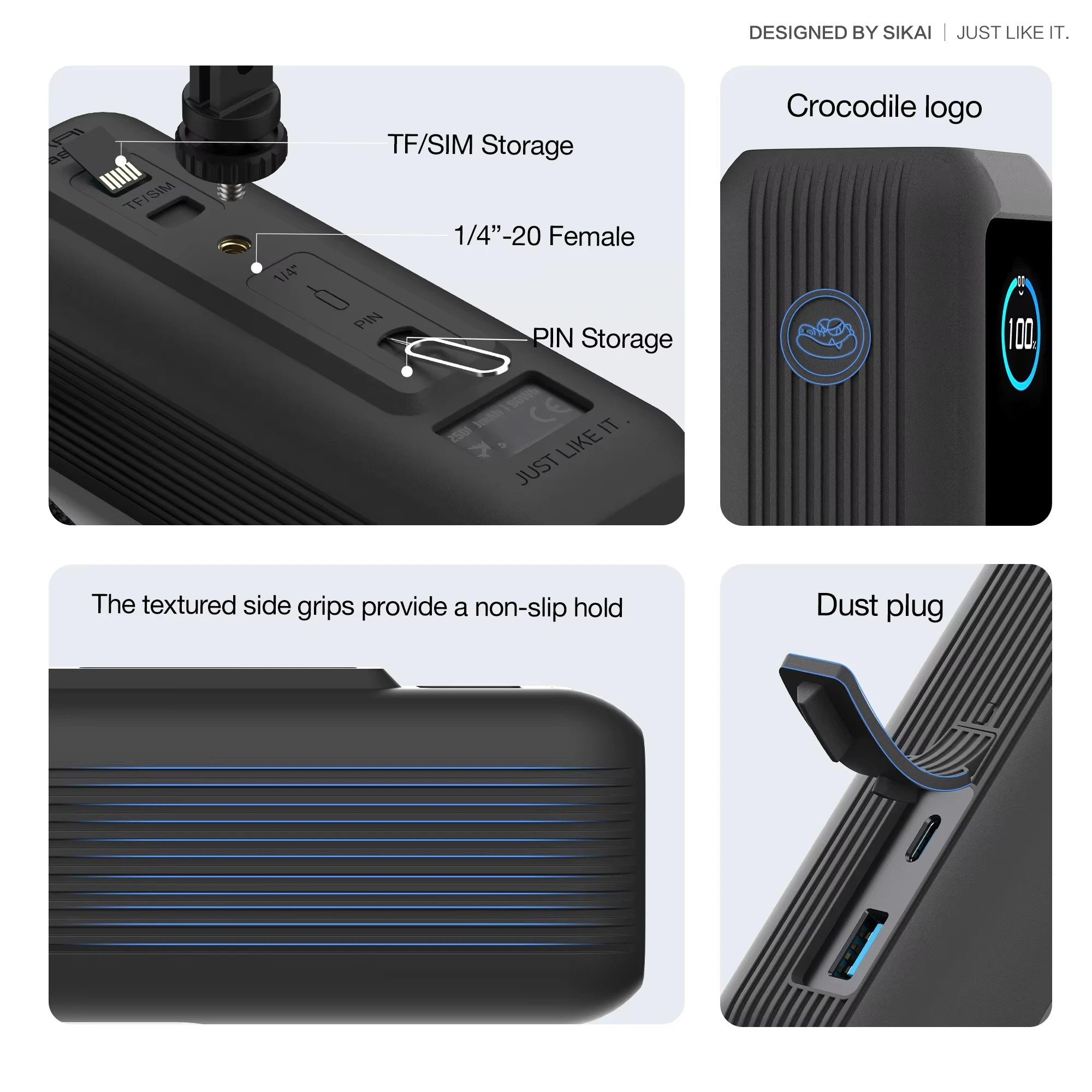 حافظة شاحن محمولة من السيليكون صديقة للبيئة من Sikai لهاتف Anker zolo 2in1 165W PowerBank غطاء مقاوم للصدمات متوافق مع Anker zolo