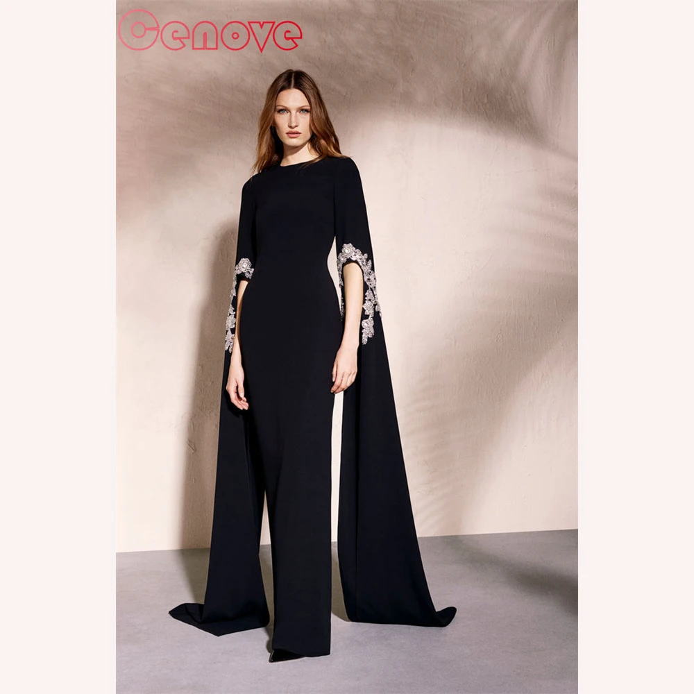 

Cenove O Neckline Prom Dress Floor -Length With Long Shawl Sleeves Evening Summer Party Dress For Women2023