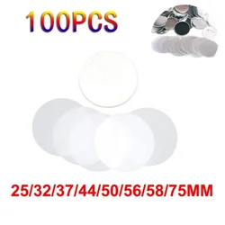 100PCS Badge Transparent Film Circle Mylars 5/32/37/44/5056/58/75MM PET Film Clear Protective Film for Round Badge Button Maker