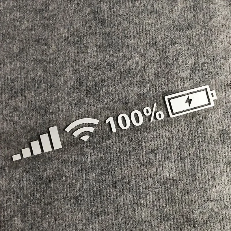 

Car Vinyl Reflective Sticker 100% Wifi Battery Level Signal Funny Decals Decor Premium Durable Easy Install Exterior Accessories