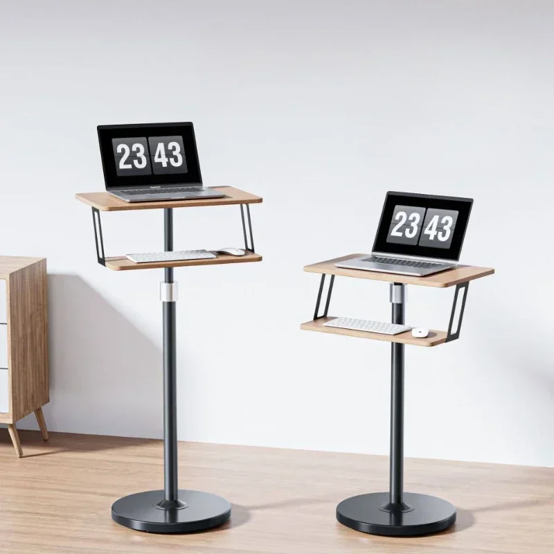 Mobile All-In-One Computer Desk with Vertical Placement and Standing Workstation