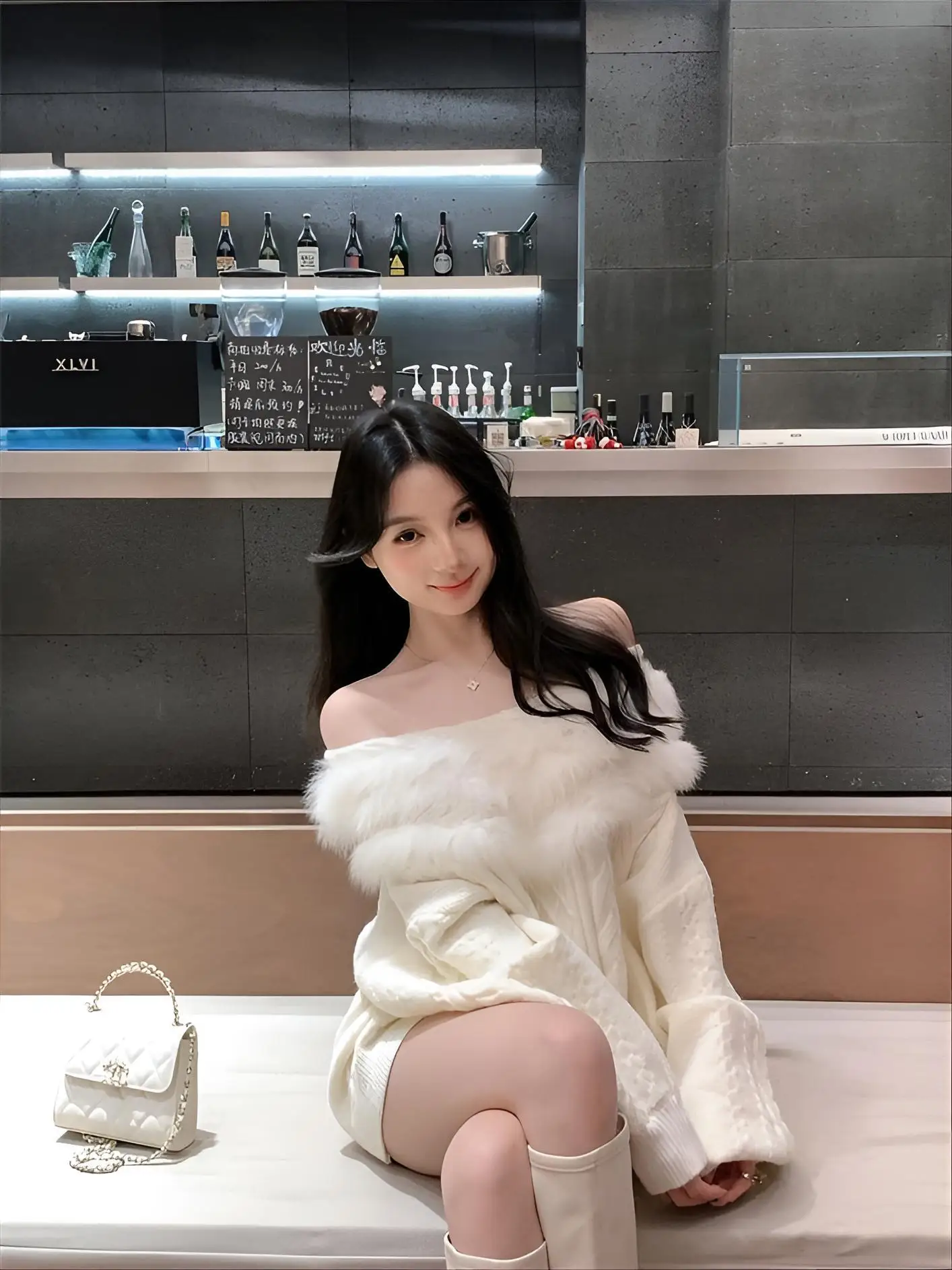 

Knee Length Pullover Off Shoulder Sweaters Jumpers Women Ribble Loose-Thickened Christmas Life Youth Gothic High-Quality Vintage