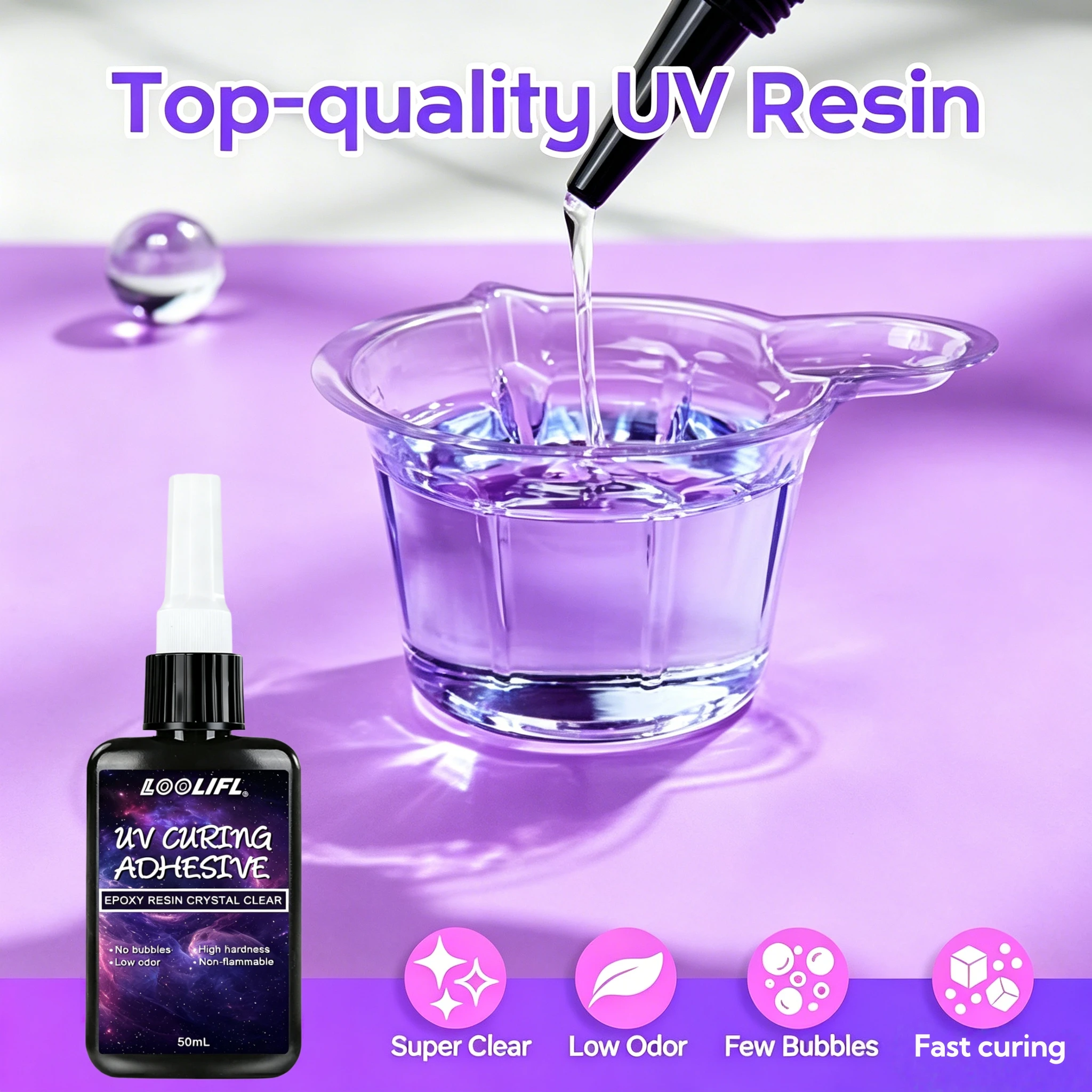 Liquid Uv Glue Kit - UV 레진 1~3개—투명하고 단단한 UV 경화형