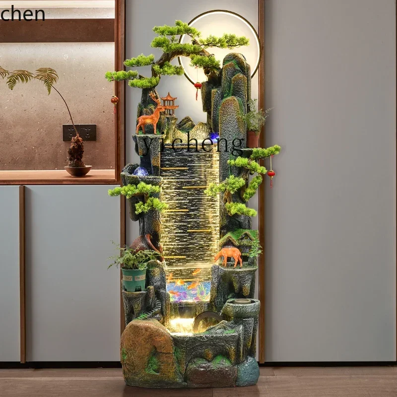 YFY  rockery water fountain office living room TV cabinet entrance floor water feature fish tank ornament