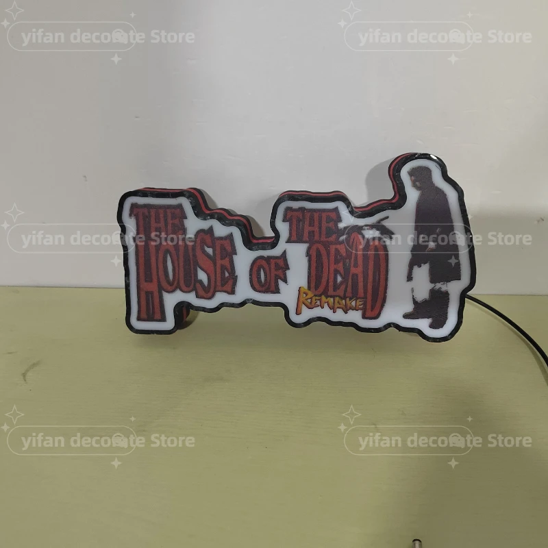 Gaming House Of The Dead Logo LED Nightlight Gift 3D Print Desktop Lightbox Custom Wall Decor for Cinema Kids Illuminated Signs