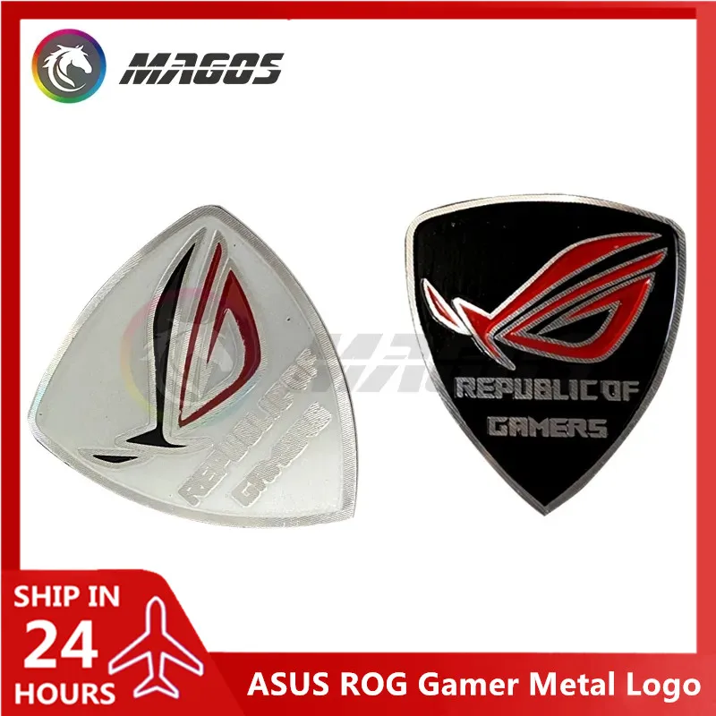 ASUS ROG-Metal Logo para telefone, adesivo para caixa do computador, telefone, preto ou branco