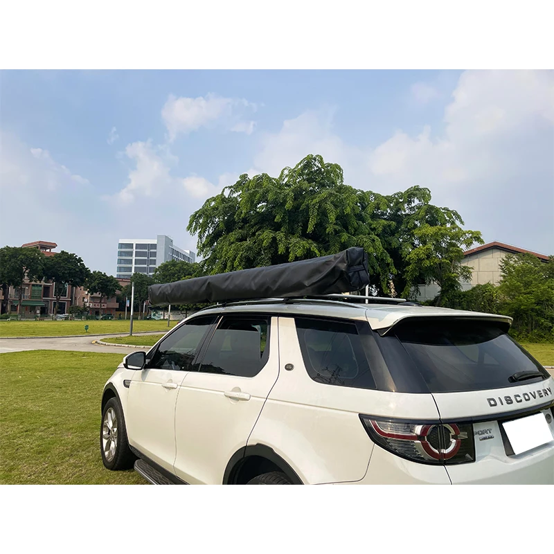 Hot Sale 270 Degree Manual Open Roof Umbrella Tent with Aluminium Alloy 2.5m Car Side Awning With LED Light