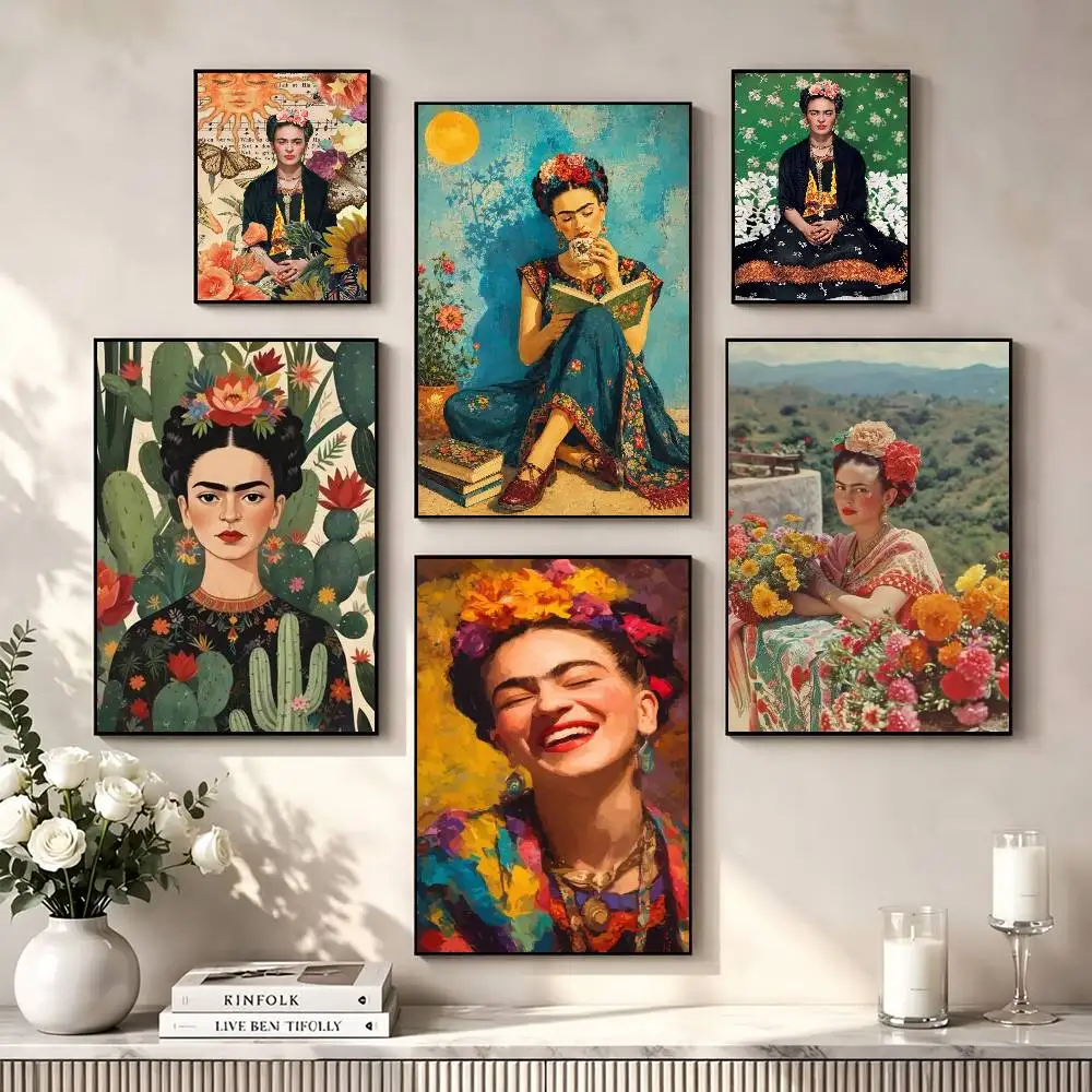 Hot F-Frida K-Kahlo Art  Poster High Quality Dorm Living Room Aesthetic Wall Decoration Painting Stickers Gift