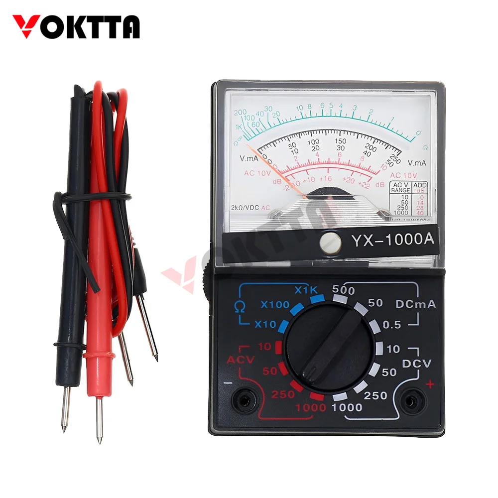 

VOKTTA YX-1000A Multimeter Current Voltage Multimeter High Precision DC/AC Pointer Tester Electrical Tools Student Learning
