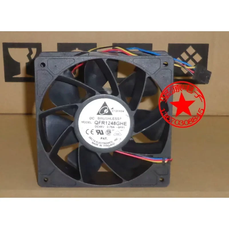 Delta Electronics QFR1248GHE 9F81 DC 48V 0.75A 120x120x38mm Server Cooling Fan 4-wire