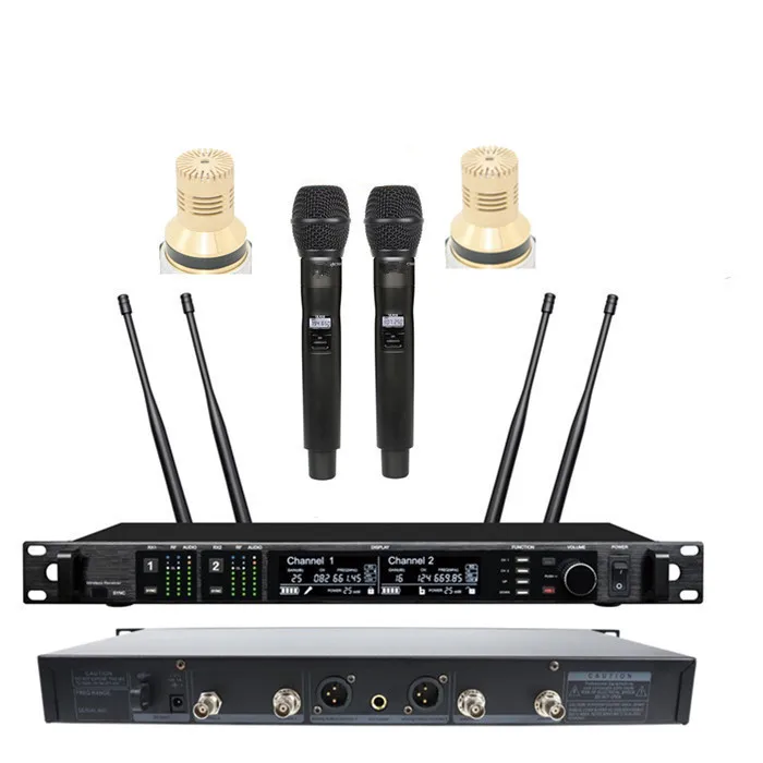 True Diversity AD4D professional condenser mic handhold lavalier headset uhf Dual Channel stage sound wireless microphone