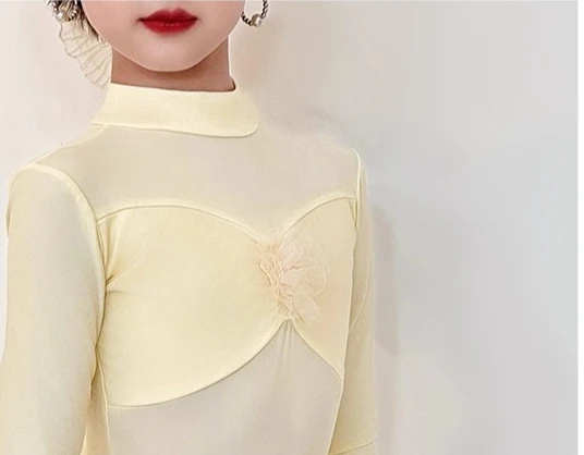 Traje De Baile Latino Para Niños Vestito da ballo latino per bambini Vestito da pratica per ragazze Vestito latino Abiti da ballo latino per le donne