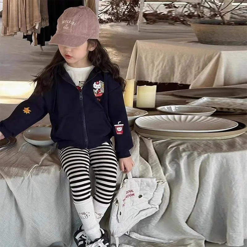 

Hello Kitty Anime Kawaii Sanrio Children Print Hoodie Cardigan Cute Cartoon Zipper Hooded Jacket Clothes Gifts for Kids